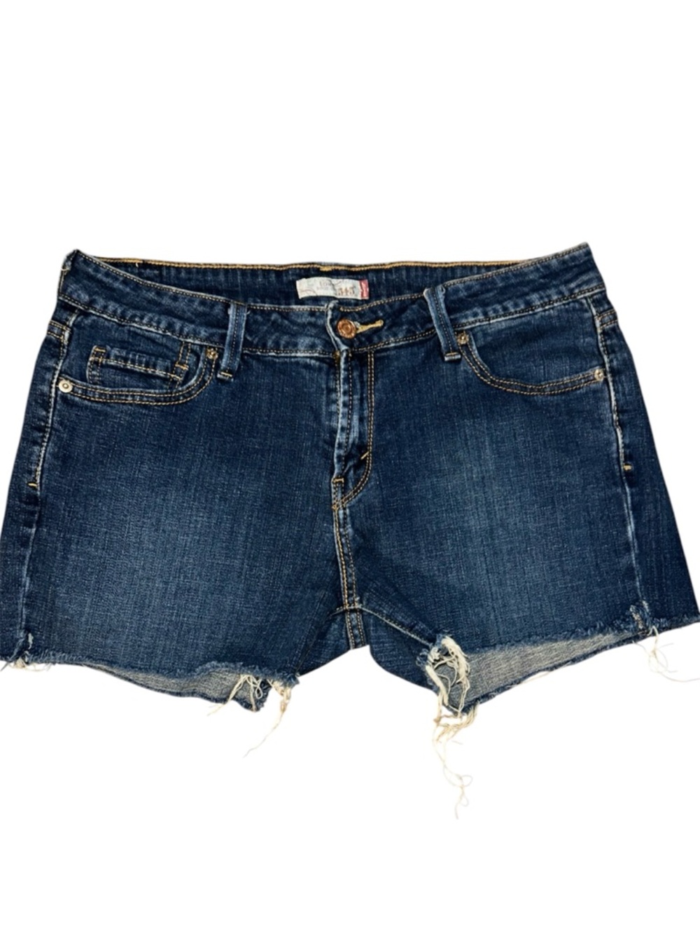 Levi’s 545 Custom Raw Hem Denim Shorts - Dark Wash Reworked Cut-Offs - Size 10